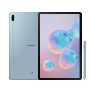 Tablet Samsung Galaxy Tab S6 en color Cloud Blue. Conexión WiFi. Cuenta con una pantalla de 10,1 pulgadas de alta resolución WQXGA. Equipado con 6 GB de RAM y 128 GB de capacidad de almacenamiento. Funciona con el sistema operativo Android. Una tablet versátil de Samsung con un rendimiento potente y amplia capacidad de almacenamiento para el entretenimiento y la productividad.