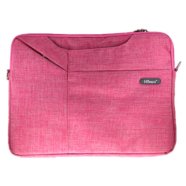 Funda de tela rosa con cremallera diseñada para portátiles. Proporciona protección y almacenamiento seguro para tu portátil. El color rosa le da un toque elegante. Ideal para transportar tu portátil de forma segura y con estilo.