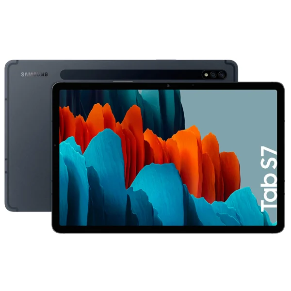 Tablet Samsung Galaxy Tab S7 4G en color Mystic Black. Cuenta con una pantalla de 11 pulgadas FHD+ con una frecuencia de actualización de 120Hz, 6 GB de RAM y 128 GB de almacenamiento interno. Ejecuta el sistema operativo Android, brindándote acceso a una amplia gama de aplicaciones y servicios. Una tablet elegante y potente de Samsung, ideal para entretenimiento, trabajo y creatividad.